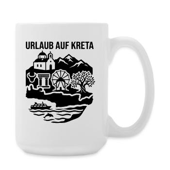 Kreta Griechenland Wahrzeichen Urlaub - Große Tasse 440 ml - Weiß - Rechts