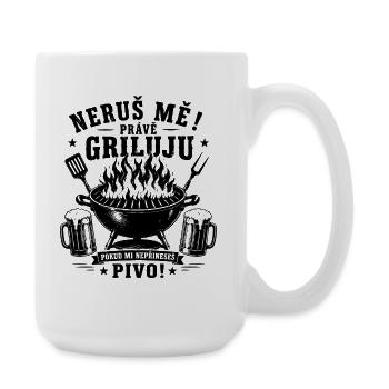 Vtipné tričko na grilování s motivem piva - Große Tasse 440 ml - Weiß - Rechts