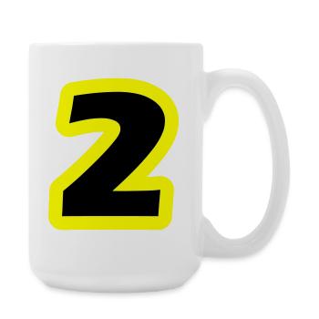 2 Number symbol - Large Mug 440 ml - white - Right