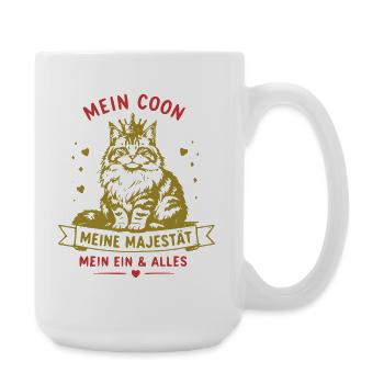 Meine Majestät Maine Coon - Große Tasse 440 ml - Weiß - Rechts
