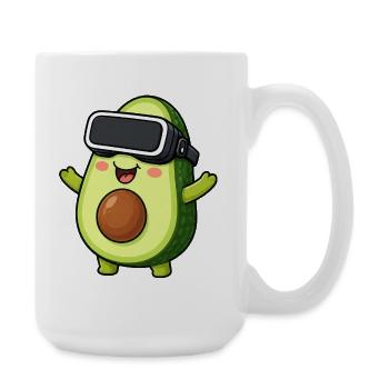 Avocado Cartoon Gamer Réalité Virtuelle Comic - Grande tasse 440 ml - blanc - Droite