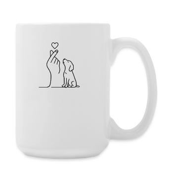 Dog Lover Gift |  Fine Line Dog Illustration - Große Tasse 440 ml - Weiß - Rechts