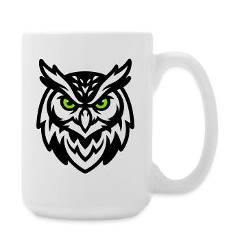 Mascotte hibou Logo E Sport - Grande tasse 440 ml - blanc - Droite