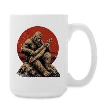  Hackbrett Dulcimer-Musiker Zupfinstrument - Große Tasse 440 ml - Weiß - Rechts