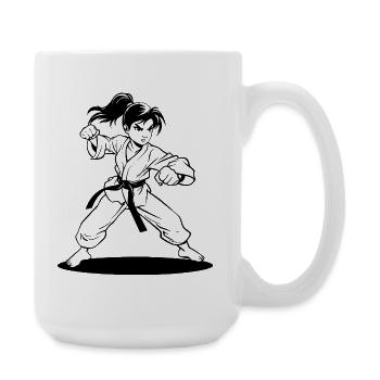 Karate Girl Comic Look - Grande tasse 440 ml - blanc - Droite