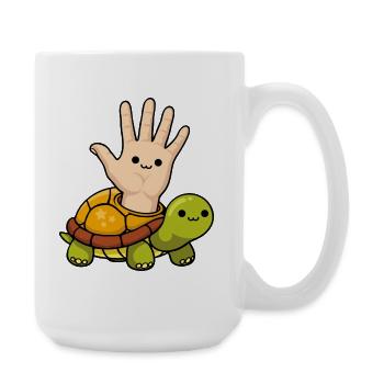 conception de dessin animé de tortue pour gaucher ludique - Grande tasse 440 ml - blanc - Droite