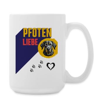 Pfoten Liebe Hundeillustration - Große Tasse 440 ml - Weiß - Rechts