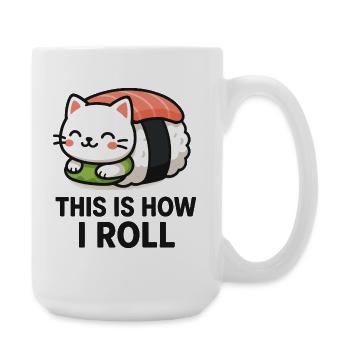 Illustration de sushi de chat - Grande tasse 440 ml - blanc - Droite