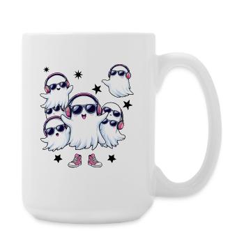 Halloween Ghosts Party Funny Music Cool - Large Mug 440 ml - white - Right