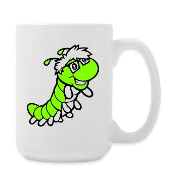 Nerd Caterpillar Intelligent Geek Worm Horn-rimmed Glasses Smart - Large Mug 440 ml - white - Right