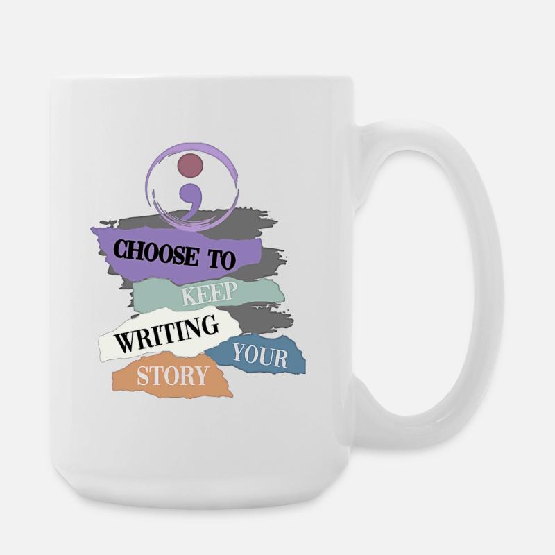Inspirational Writing Motivation Tapestry - Large Mug 440 ml - white