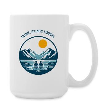 Eisbaden im Bergsee in den Alpen Wintersport Logo - Large Mug 440 ml - white - Right