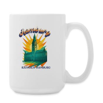 T-shirt de l'hôtel de ville de Hambourg – Design architectural rétro - Grande tasse 440 ml - blanc - Droite
