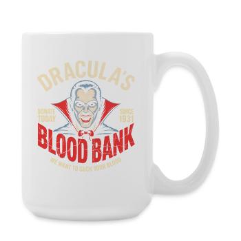 Dracula Blood Bank Vampire Humor - Large Mug 440 ml - white - Right