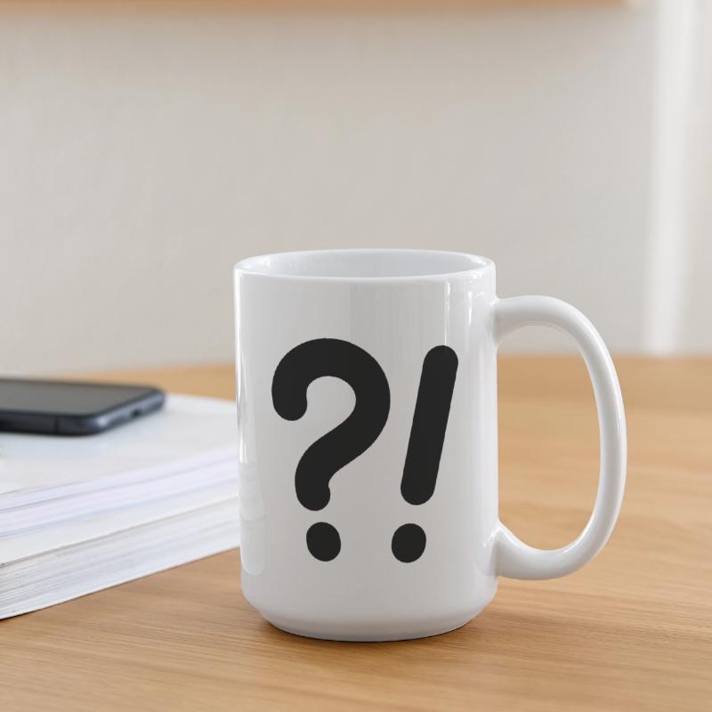 Points d’interrogation et points d’exclamation Grande tasse 440 ml