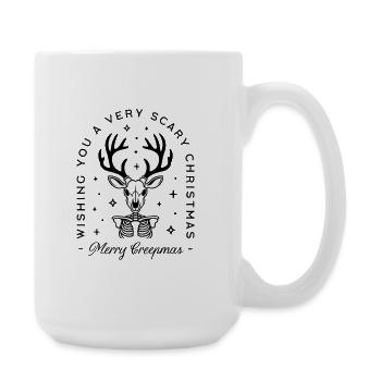 Merry creepmas scary woodland deer funny wishes - Large Mug 440 ml - white - Right