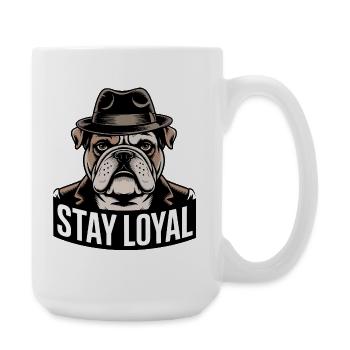 Bleib treu Bulldogge - Große Tasse 440 ml - Weiß - Rechts