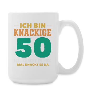 Cadeau amusant pour un 50e anniversaire - Grande tasse 440 ml - blanc - Droite