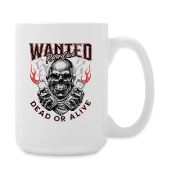 Wanted Biker Skull Dead or Alive Moto Chopper - Grande tasse 440 ml - blanc - Droite