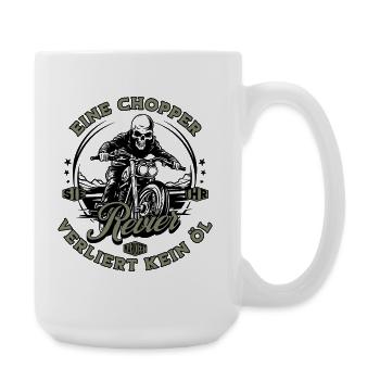 Motorrad Biker Chopper Skelett - Große Tasse 440 ml - Weiß - Rechts