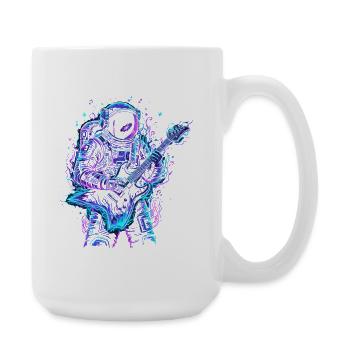Astronaute Musicien - Guitare Électrique - Grande tasse 440 ml - blanc - Droite