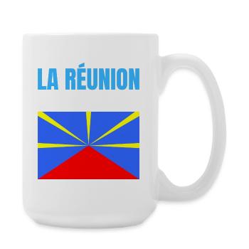 Reunion Island volcano flag t-shirt - Large Mug 440 ml - white - Right