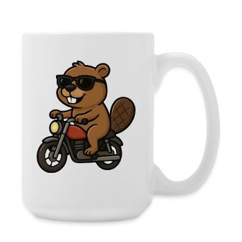 Sunglasses-Beaver Motorcyclists - Large Mug 440 ml - white - Right