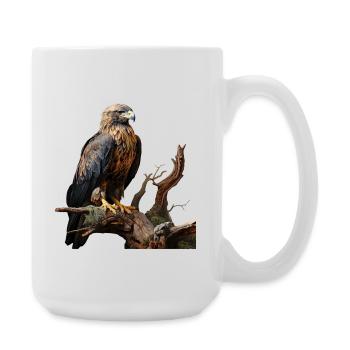 Imperial eagle on mossy branch - Large Mug 440 ml - white - Right