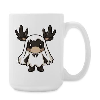 Elch Halloween Geist - Große Tasse 440 ml - Weiß - Rechts