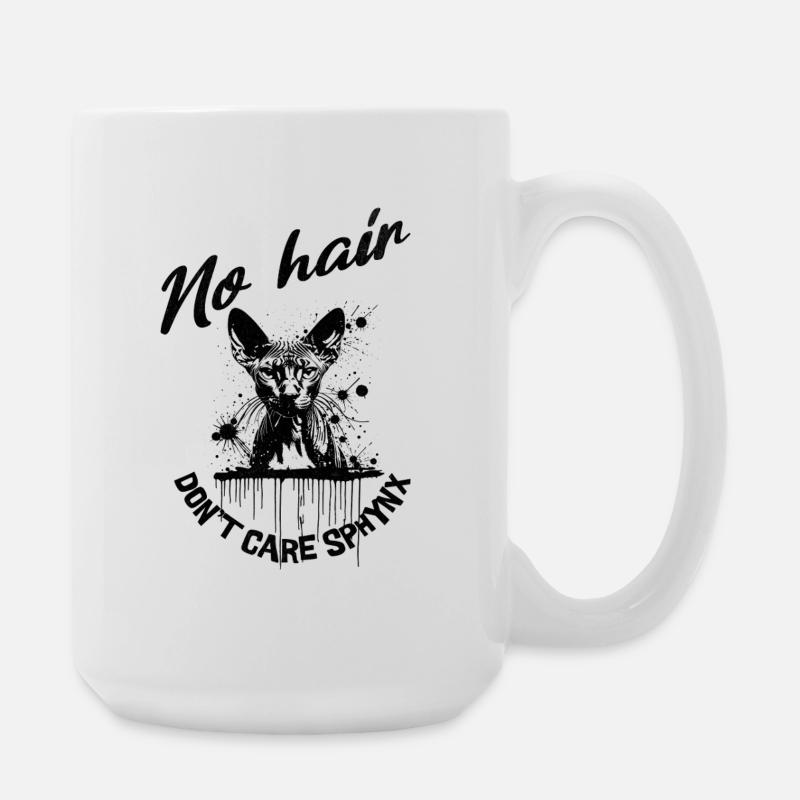 Sphynx Cat No Hair Don't Care - Large Mug 440 ml - white