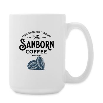 Blue Coffee Beans Illustration - Large Mug 440 ml - white - Right