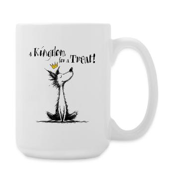 Chien avec couronne – Un royaume pour une friandise ! - Grande tasse 440 ml - blanc - Droite