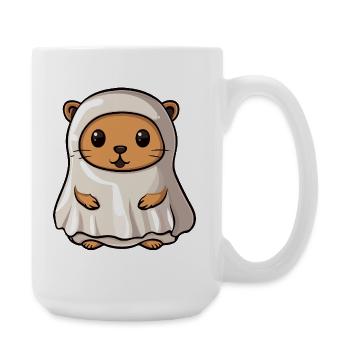 Biber Halloween Geist - Große Tasse 440 ml - Weiß - Rechts