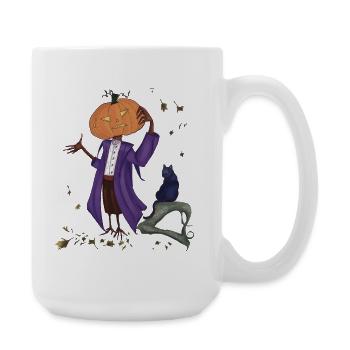 Dashing pumpkin in Purple Coat - Large Mug 440 ml - white - Right