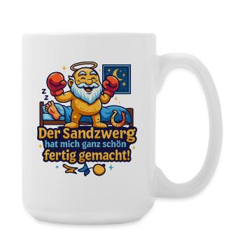 Der Sandzwerg schlägt zu ! - Große Tasse 440 ml - Weiß - Rechts