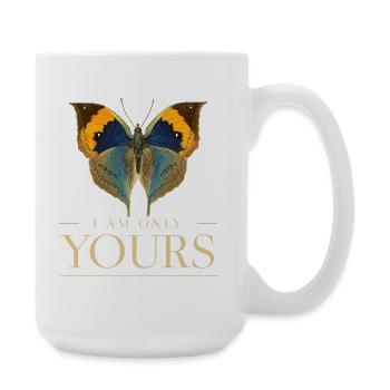 Schmetterling LOVE Motiv – Ich bin nur Deins - Große Tasse 440 ml - Weiß - Rechts