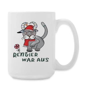 Rentier war aus - Große Tasse 440 ml - Weiß - Rechts