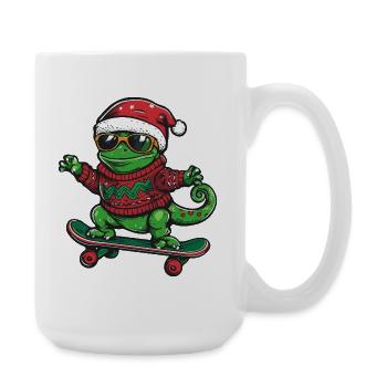 Chameleon Weihnachten Lustig - Große Tasse 440 ml - Weiß - Rechts