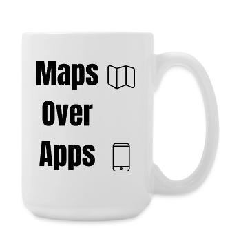 Maps Over Apps – Travel Shirt - Large Mug 440 ml - white - Right