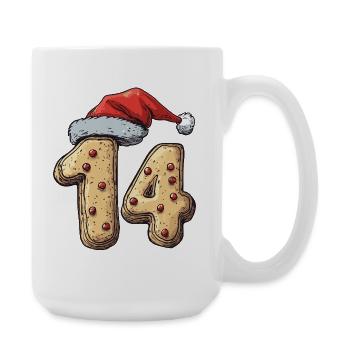 14 Number Biscuit Christmas - Large Mug 440 ml - white - Right
