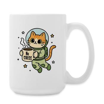 Cat Astronaut Zen Mug - Large Mug 440 ml - white - Right