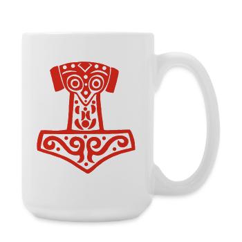 Thor's Hammer (Red) - Large Mug 440 ml - white - Right