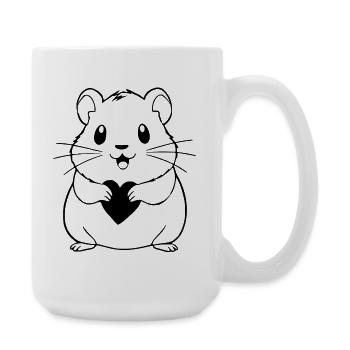 Hamster T-shirt Gift - Large Mug 440 ml - white - Right
