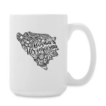 Bosnia & Herzegovina Map Mandala Sarajevo - Large Mug 440 ml - white - Right