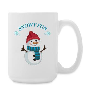 Bonhomme de neige amusant - Grande tasse 440 ml - blanc - Droite