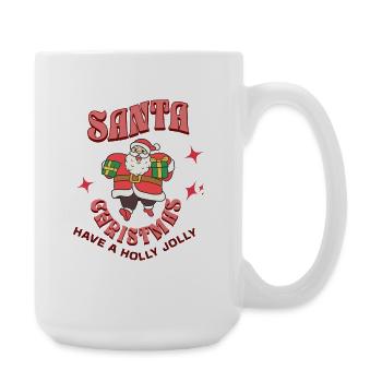 Santa Gifts Cartoon Christmas Scene - Large Mug 440 ml - white - Right