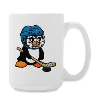 Lustiger Pinguin Hockey Spieler Comic Eishockey - Large Mug 440 ml - white - Right