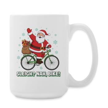 Père Noël à vélo - Grande tasse 440 ml - blanc - Droite
