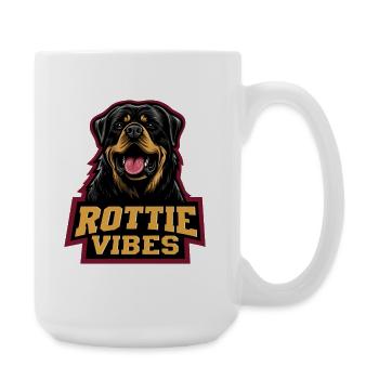 Rottweiler Head Rottie Vibes - Large Mug 440 ml - white - Right