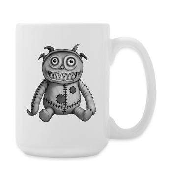 MONSTERPUPPE #7 [Schwarz & Weiß] - Große Tasse 440 ml - Weiß - Rechts